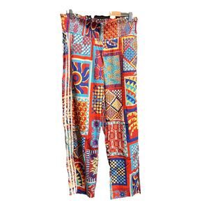 Adidas x Farm Rio Bold Blue Bliss Orange Premium Womens Activewear Pants Size XL